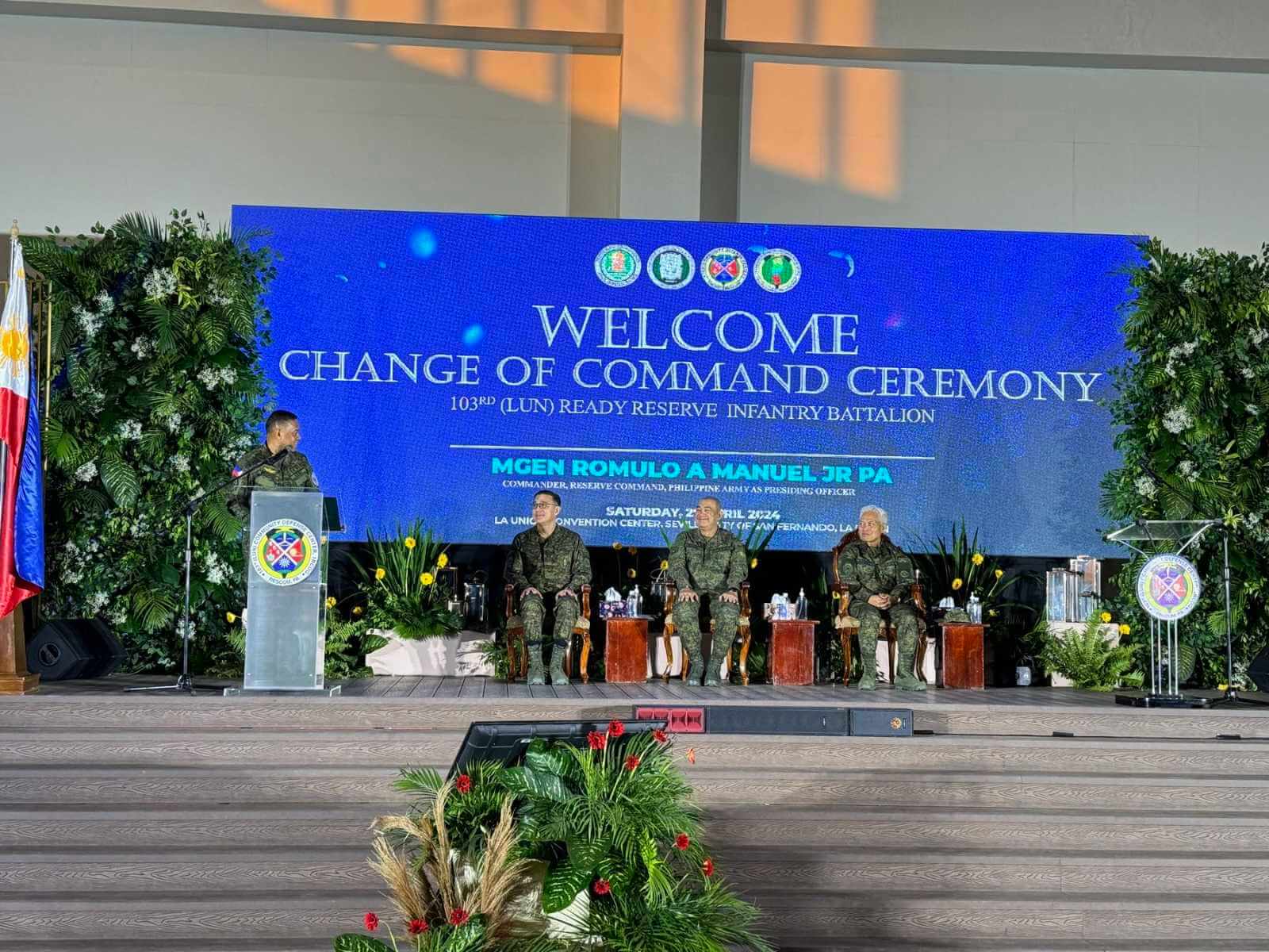 AFP Chief of Staff underscores Reserve Force importance in territorial defense at 103rd RRIBn Change of Command Ceremony