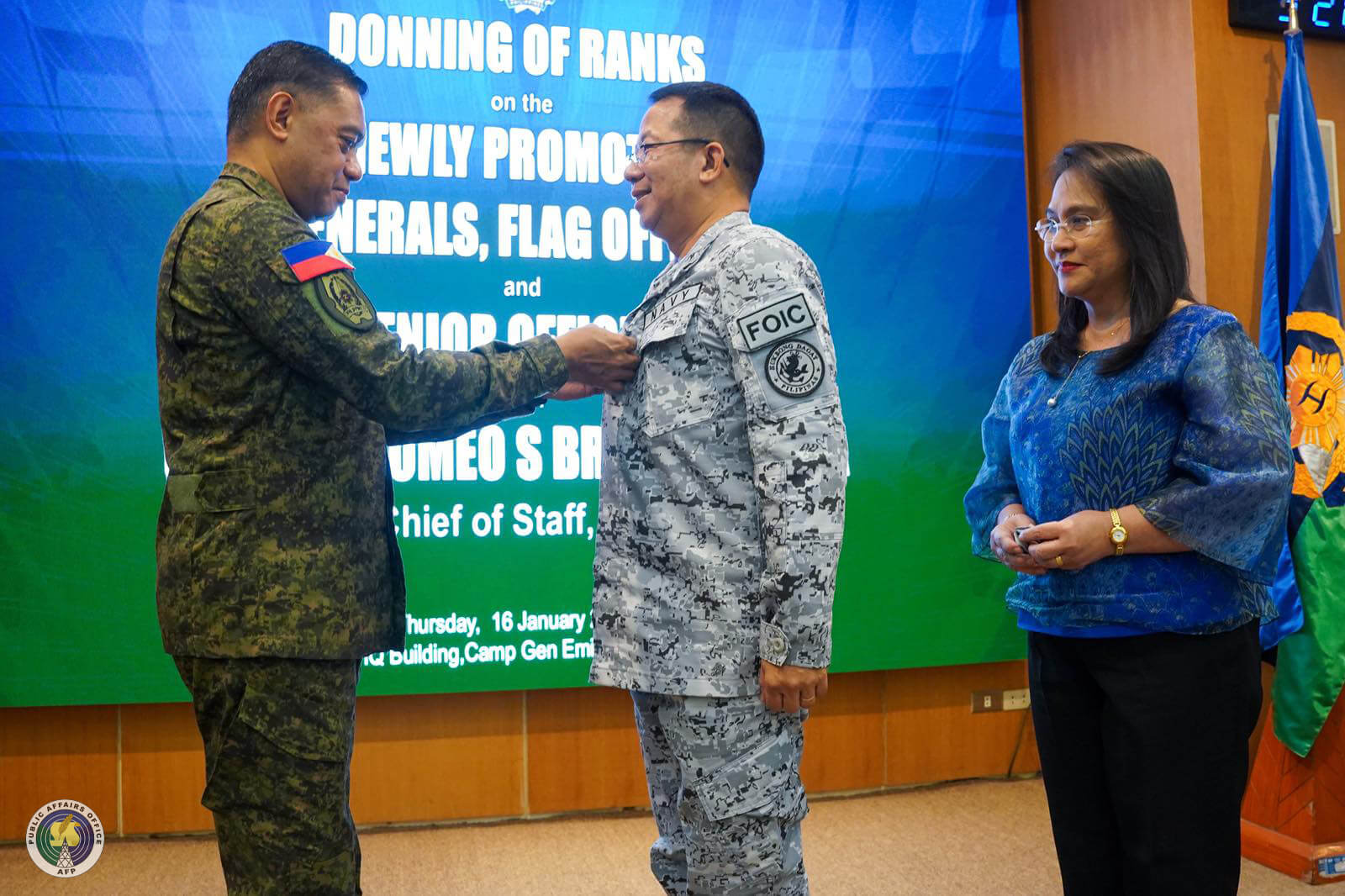 CSAFP leads donning of ranks for FOIC, Generals and Senior Military Officers