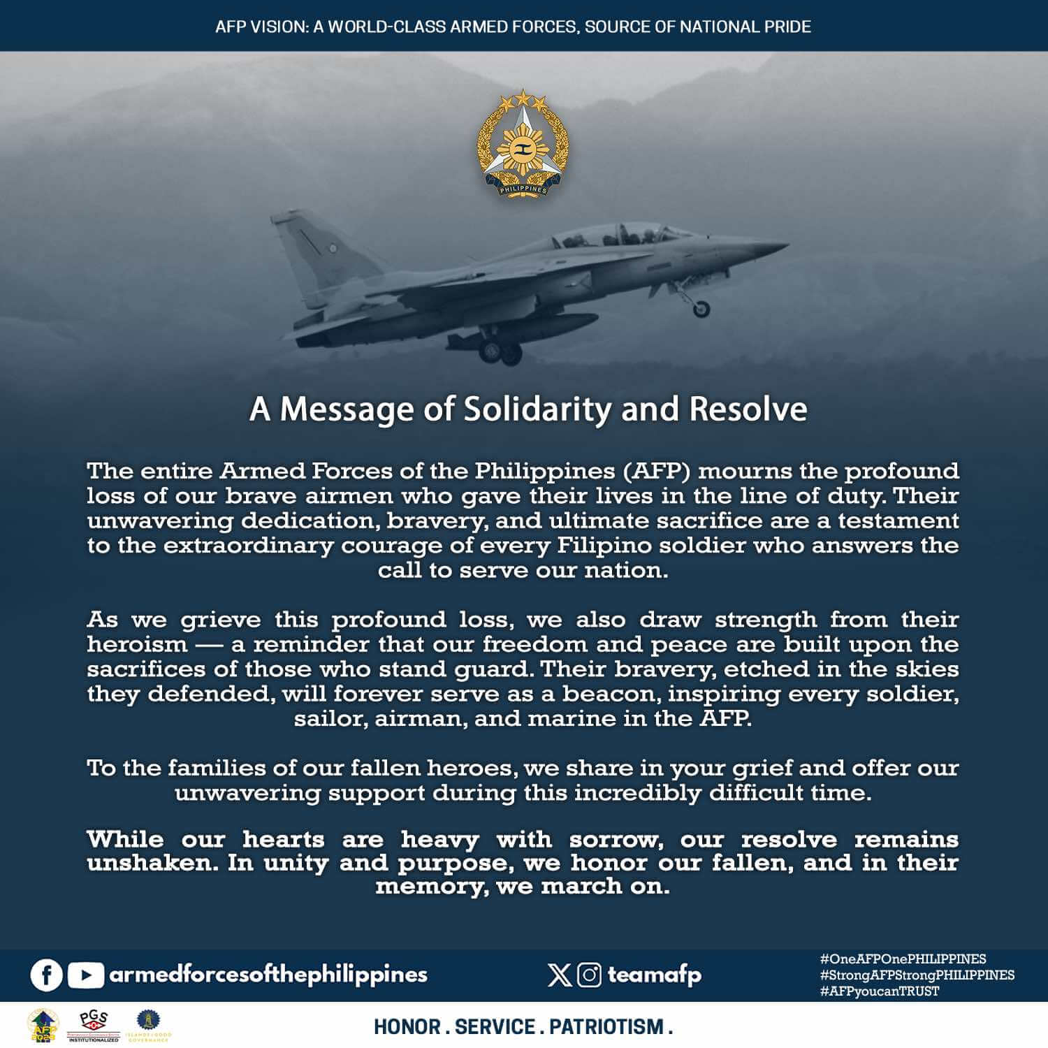 A Message of Solidarity and Resolve