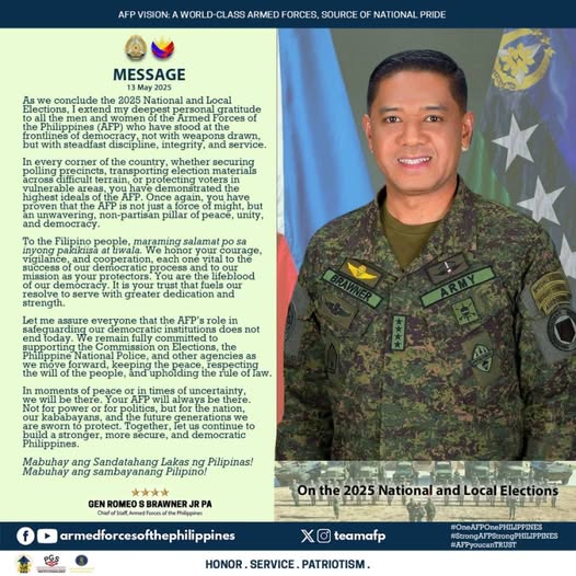 CSAFP’s Message on the 2025 National and Local Elections
