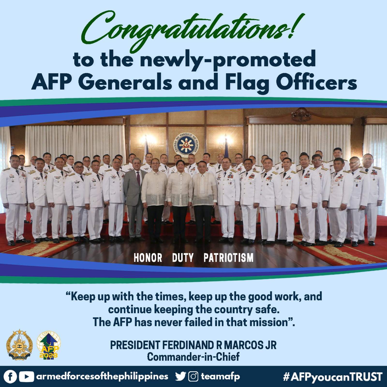 Oathtaking of AFP generals and flag officers in Malacañan Palace